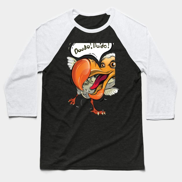 dodo bird illustration Baseball T-Shirt by Mako Design 